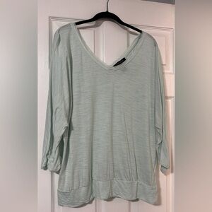 White House Black Market mint green v neck